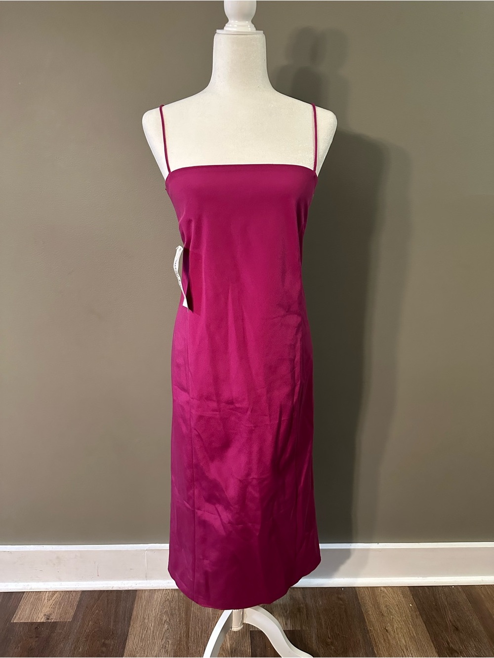 Ralph Lauren Black Label Magenta Midi tight Slip Dress